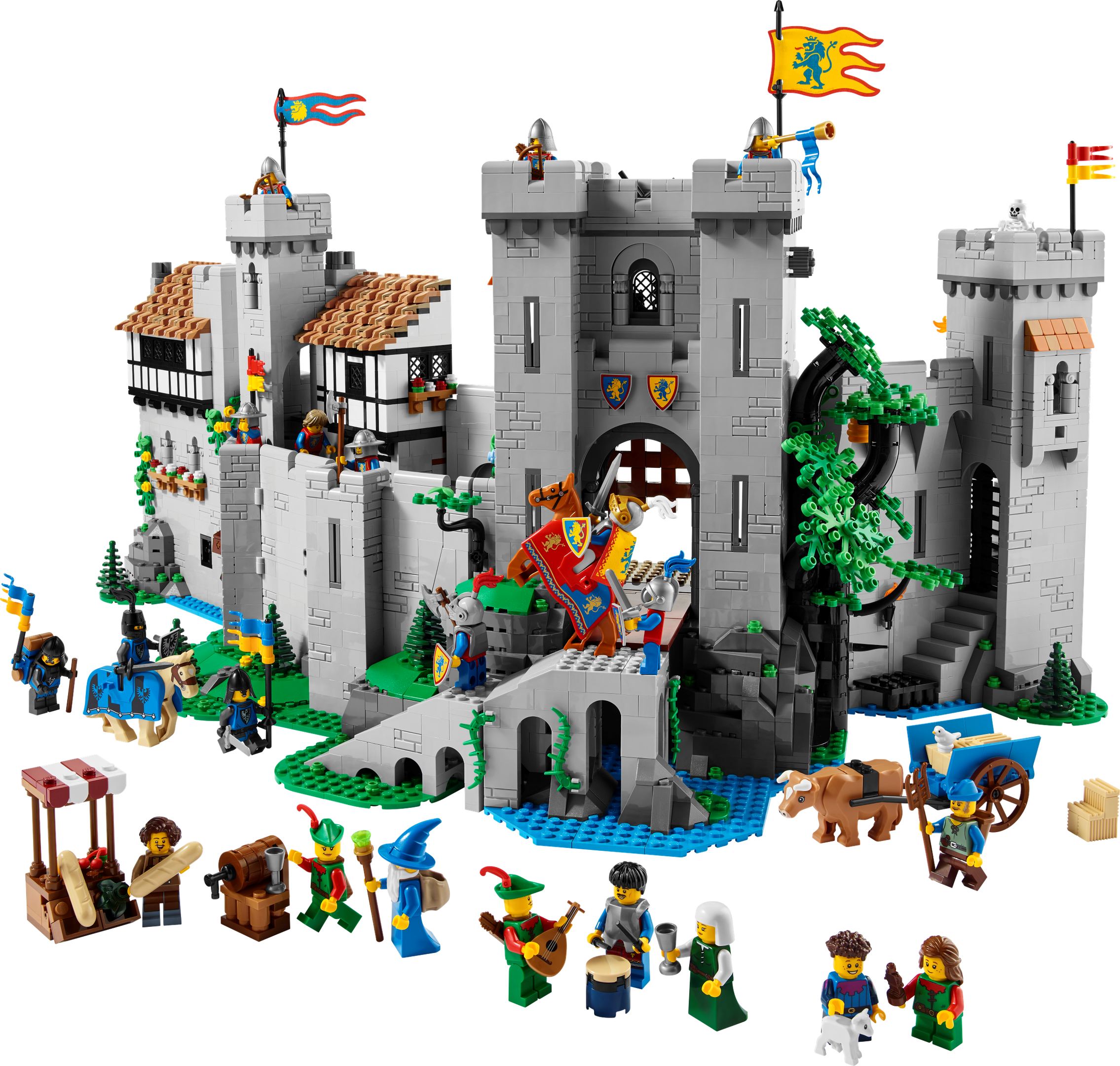 Lion Knights Castle en het middeleeuwse plein